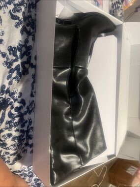 Women’s Over-the-Knee Black Boots - Sleek Faux Leather